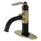 Kingston Brass KSD2823KL Single-Handle Bathroom Faucet with Push Pop-Up, Matte Black/Antique Brass KSD2823KL - alternate 1